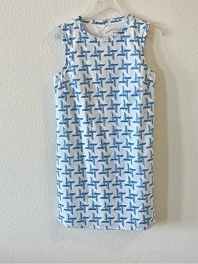 Molly Moorkamp Louise Shift Dress in Blue & White